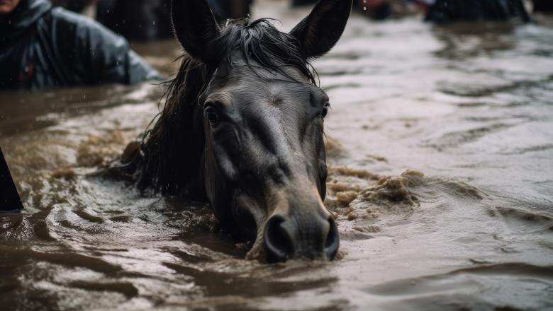 Konj v poplavi